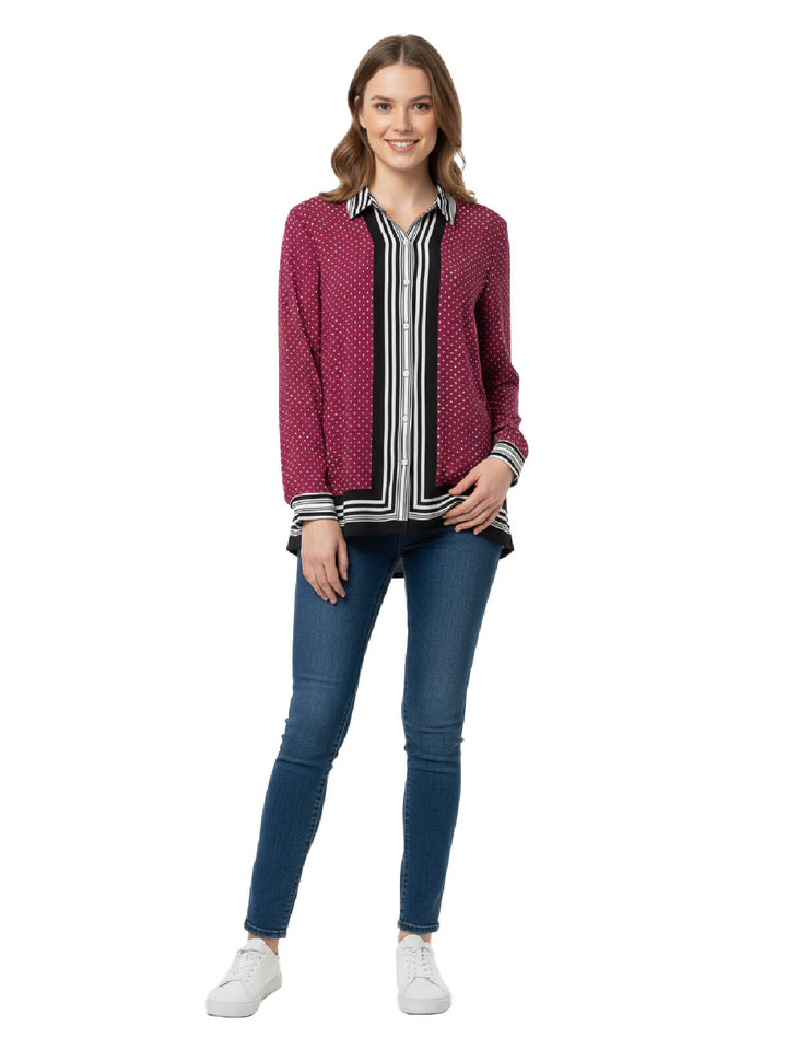 Alfred Dunner Pink Patterned Blouse