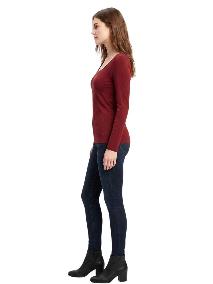 Red Long Sleeve Blouse
