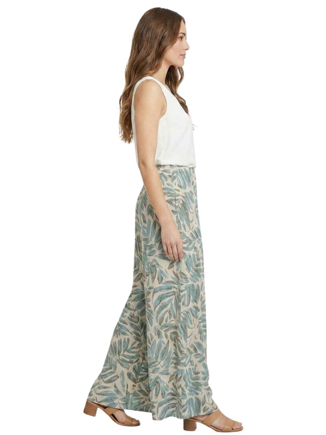 Love Tree Beige Palm Leaf Maxi Skirt