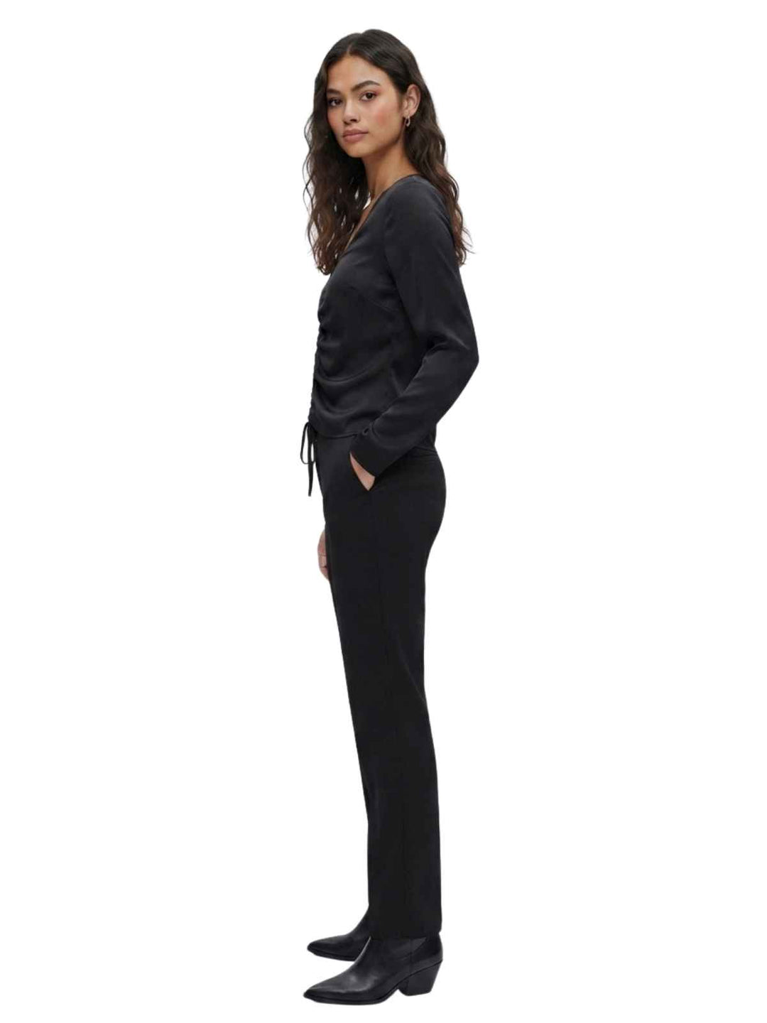 PrettyLittleThing Black Polyester Blouse