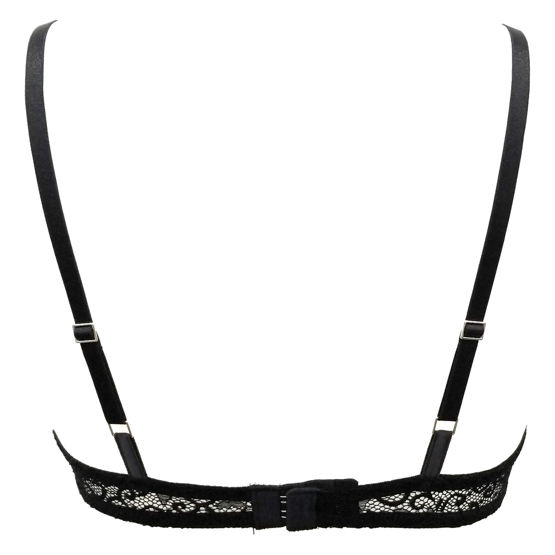 La Perla Sophia Silk Trim Triangle Black Bralette Womens Style : 906010 - 0002