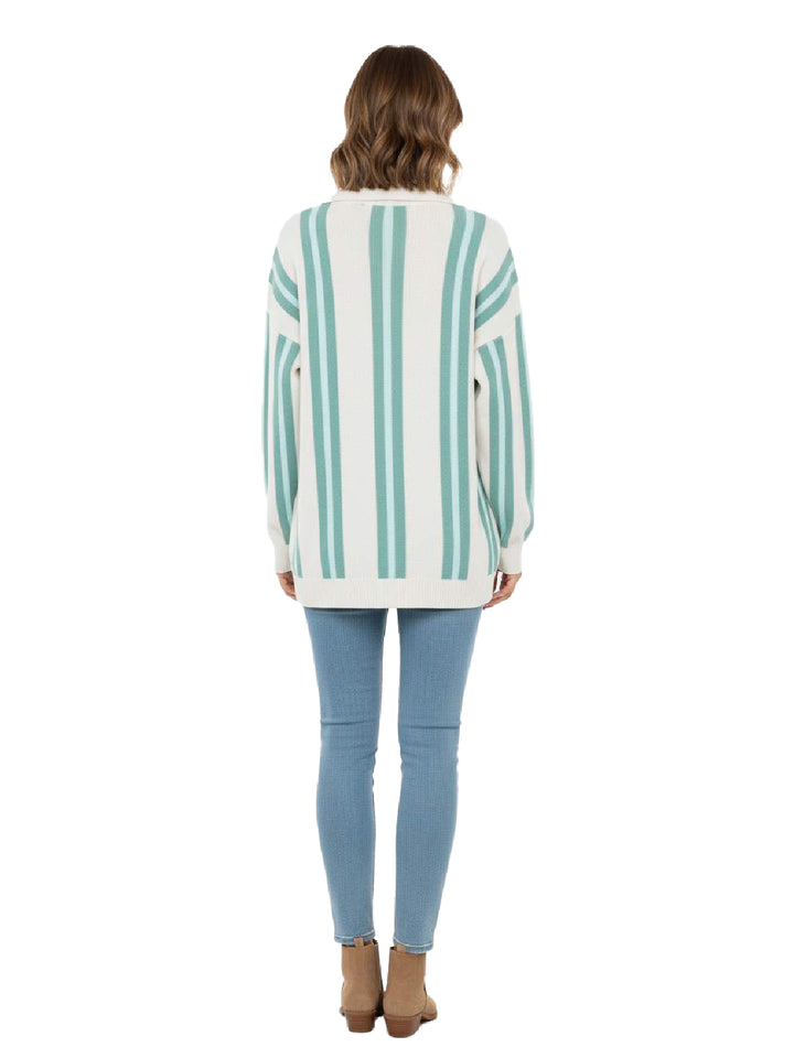 Wild Fable Women's Striped V-Neck Pullover Sweater