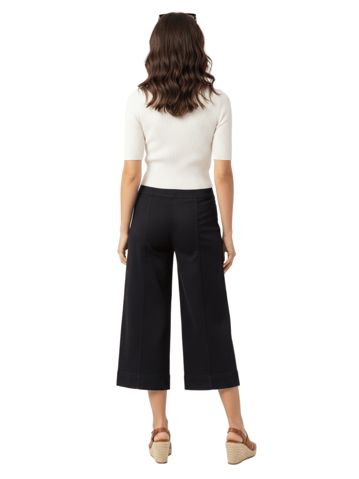 NYDJ Women's Black Cropped Wide Leg Pants