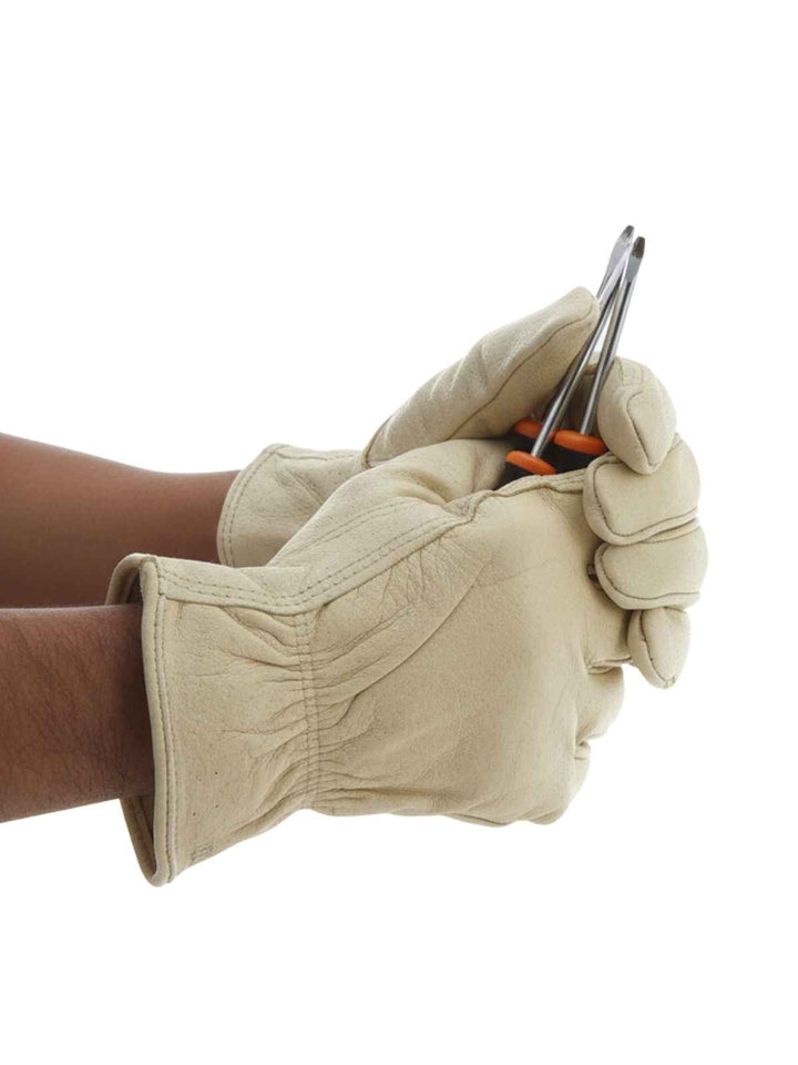 Workseries White Fleece Lined Shirred Back Keystone Gloves Mens Style : 89151