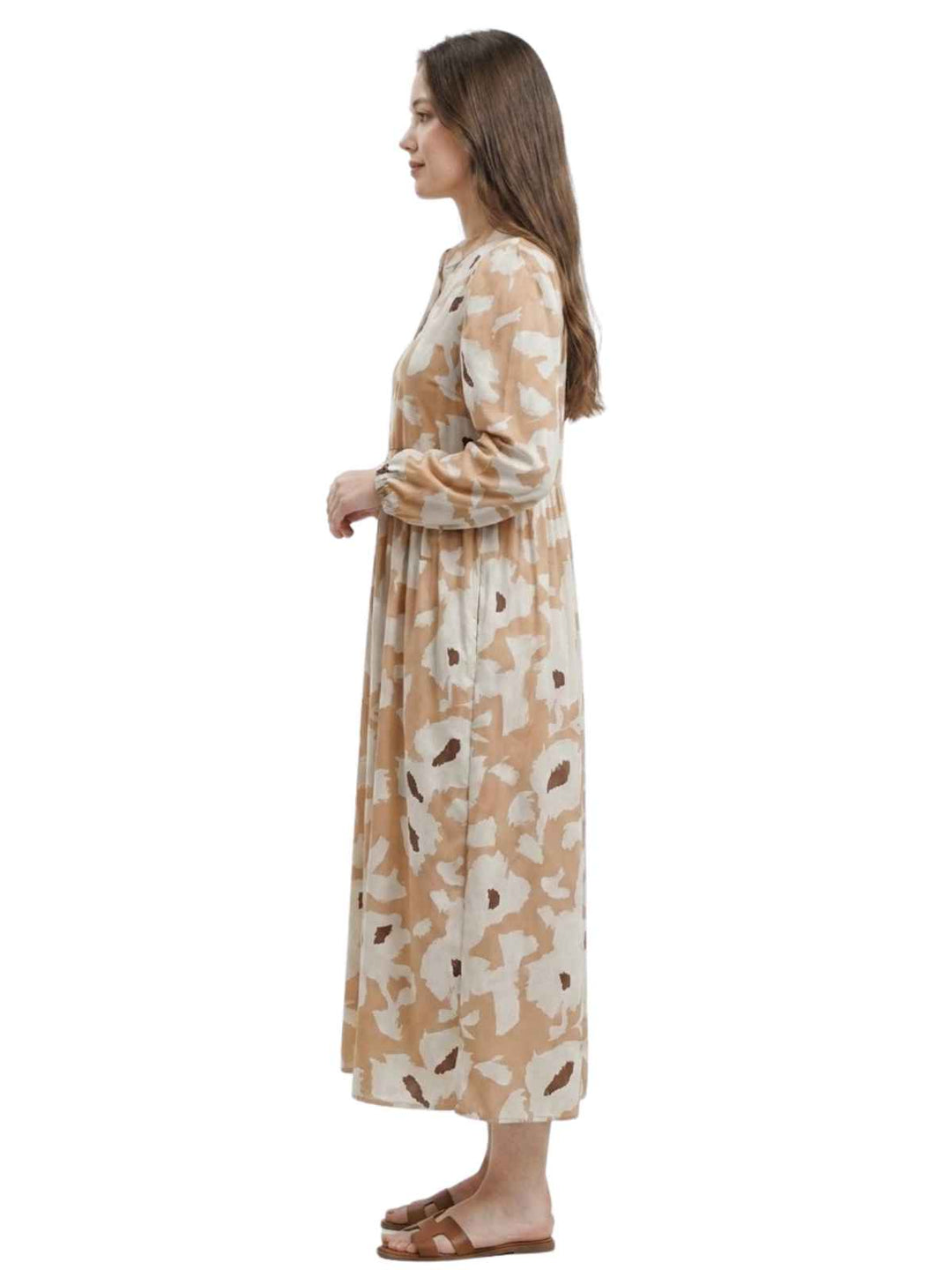 Tan and White Camo Long Sleeve Blouse