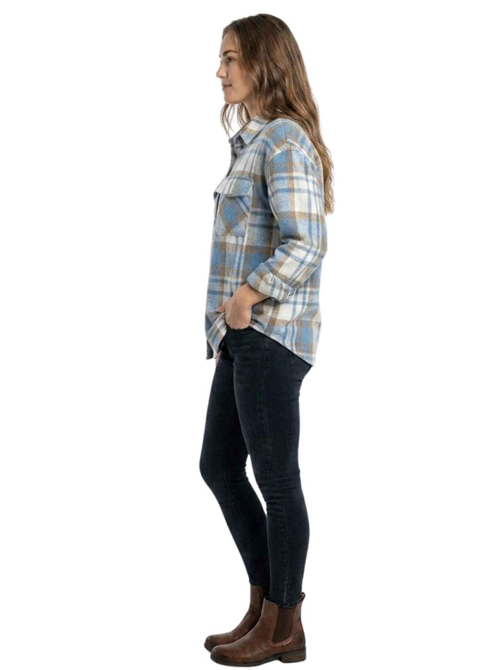 Blue Plaid Button-Up Shirt