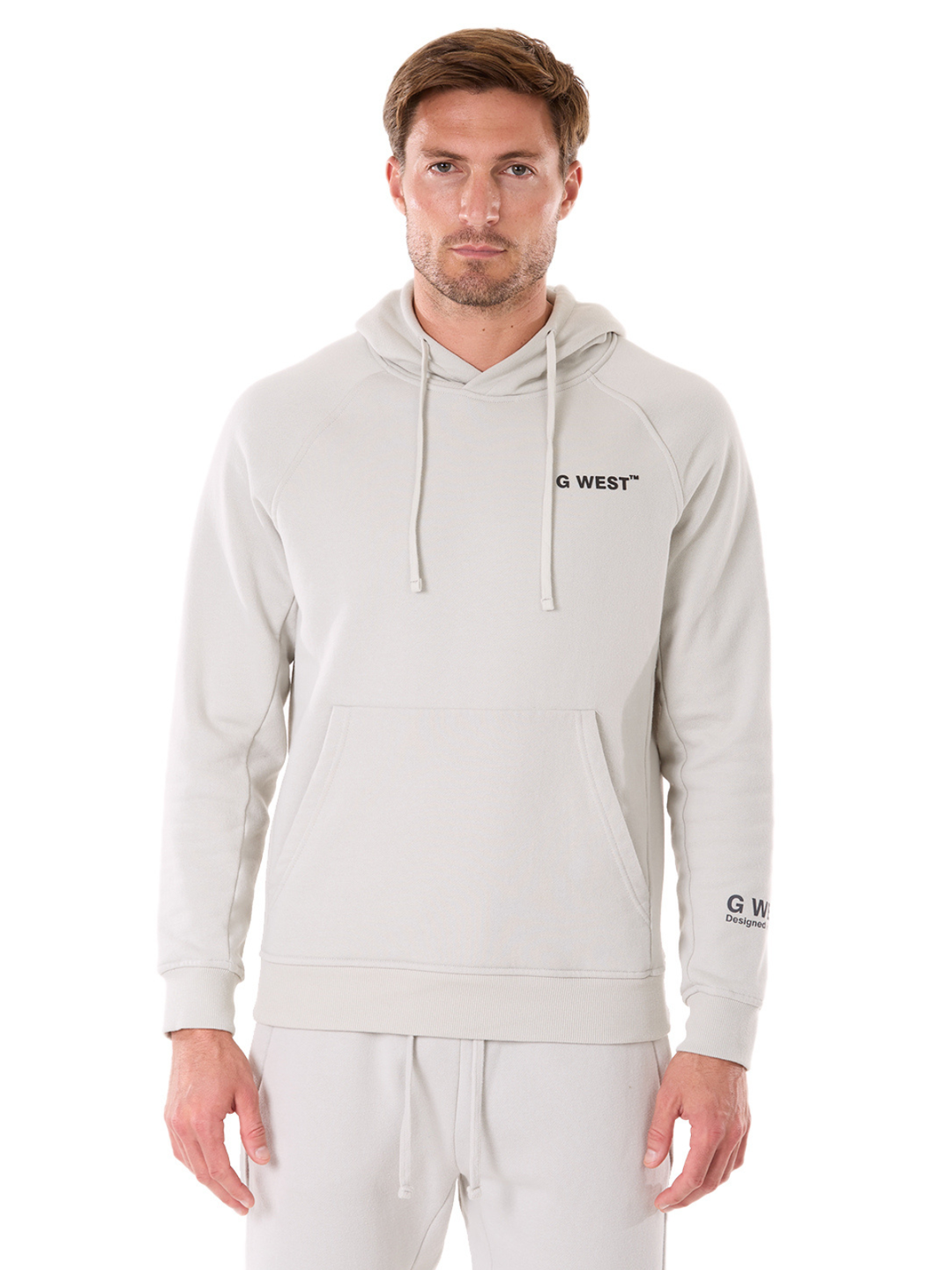 G WEST MENS FLEECE  PULLOVER HOODIE - STORMY GRAY