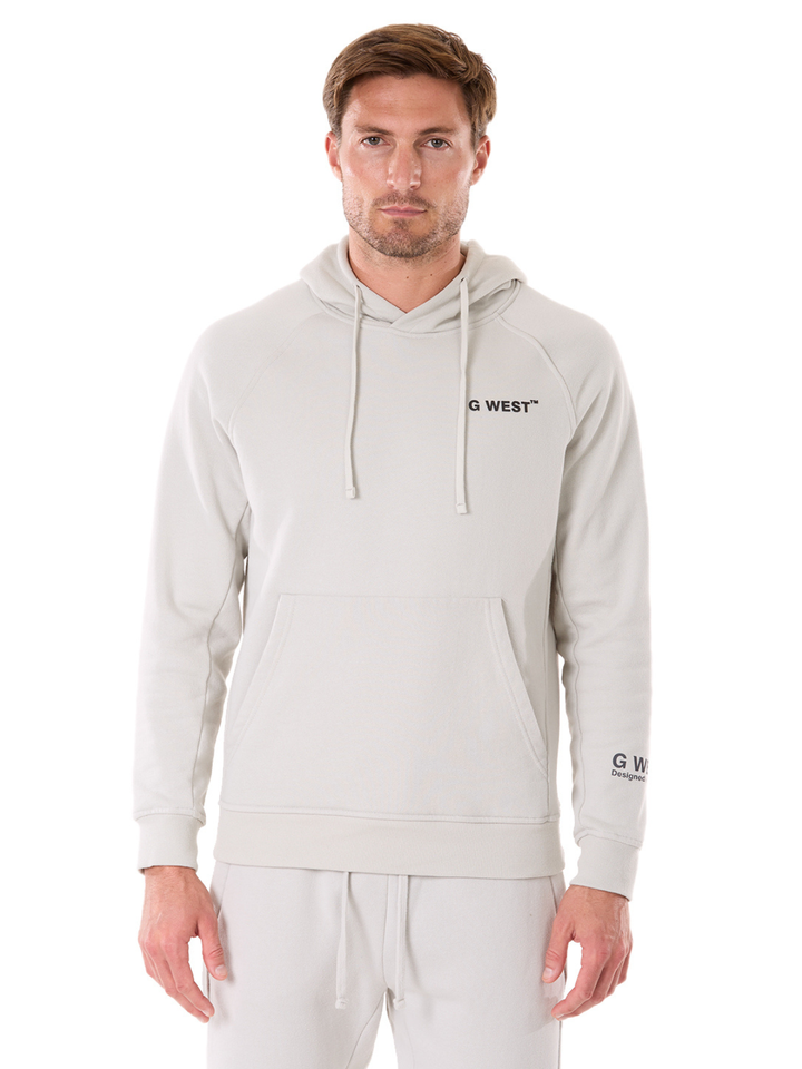 G WEST MENS FLEECE  PULLOVER HOODIE - STORMY GRAY