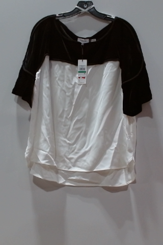 Chelsea & Theodore Women's Velvet Trim Blouse