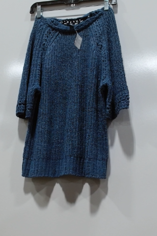 Blue Knit Sweater Dress