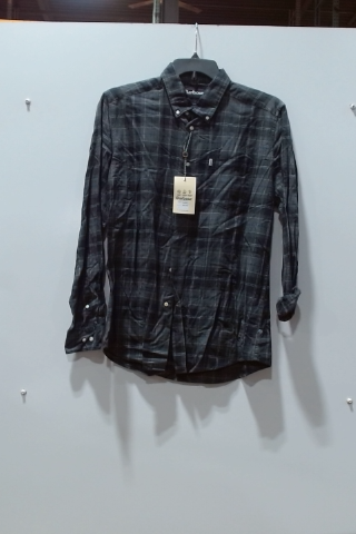 Barbour Men's Long Sleeve Plaid Shirt Gray