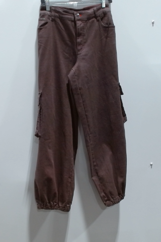 Brown Cotton Cargo Pants