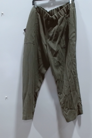 Olive Green Elastic Waist Pants