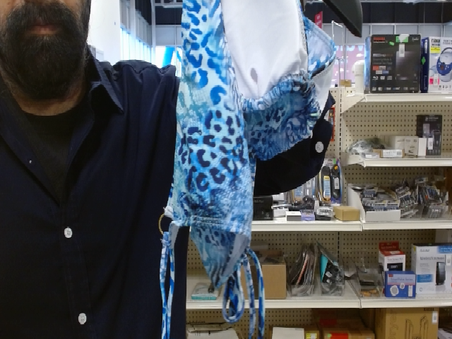 Blue Animal Print Bikini Top