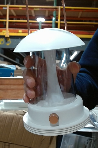 White mushroom style hanging lamp