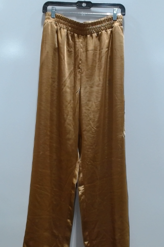 Gold Satin Wide Leg Pants