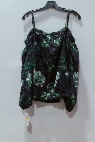 INC International Concepts Women's Smocked Floral-Print Off-The-Shoulder Top