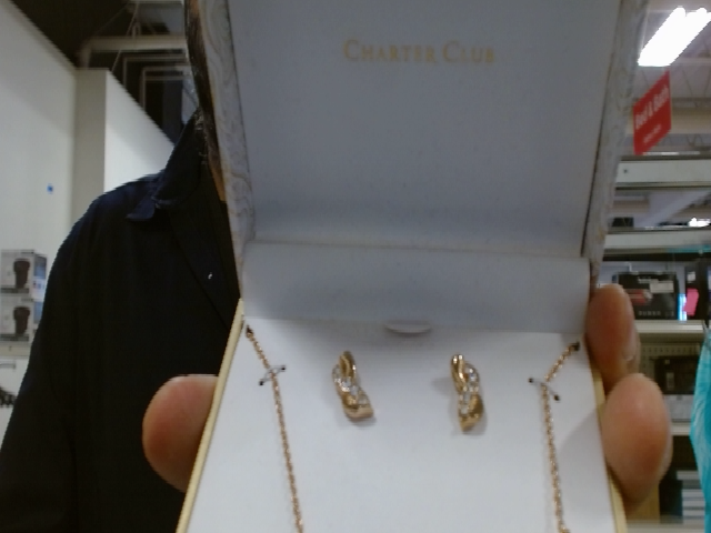 Charter Club Gold-Tone Pendant Necklace and Stud Earring Set