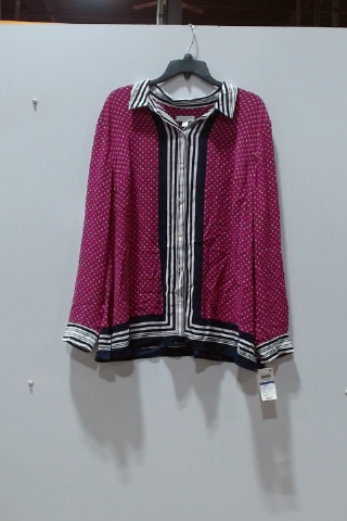 Alfred Dunner Pink Patterned Blouse