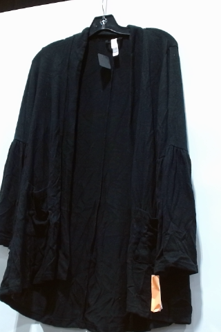 Black Open-Front Cardigan