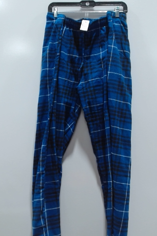 Blue Plaid Fleece Pajama Pants