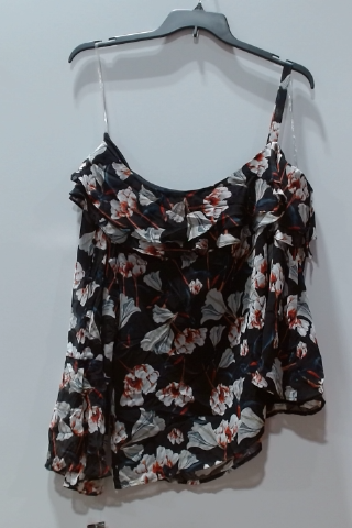 Forever 21 Women's Black Floral One Shoulder Blouse Size S