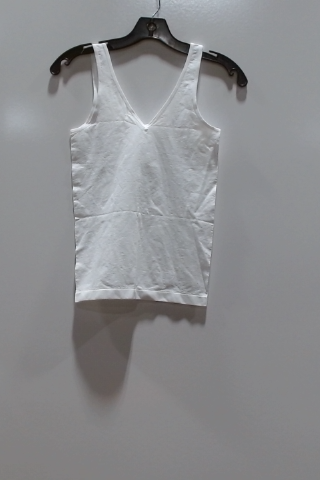 White V-Neck Activewear Tank Top