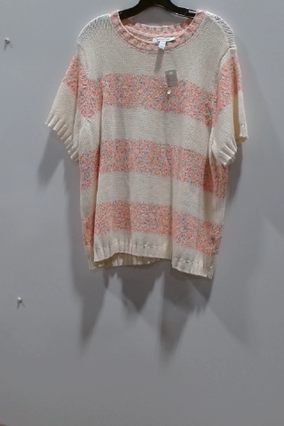 Catherines Women's Striped Short Sleeve Sweater