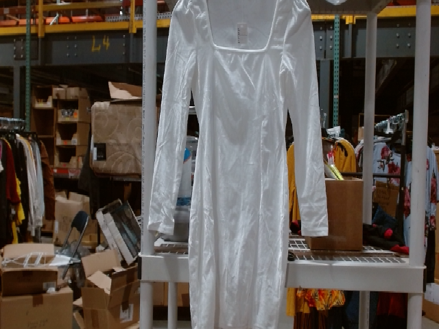 A New Day White Square Neck Long Sleeve Mini Dress