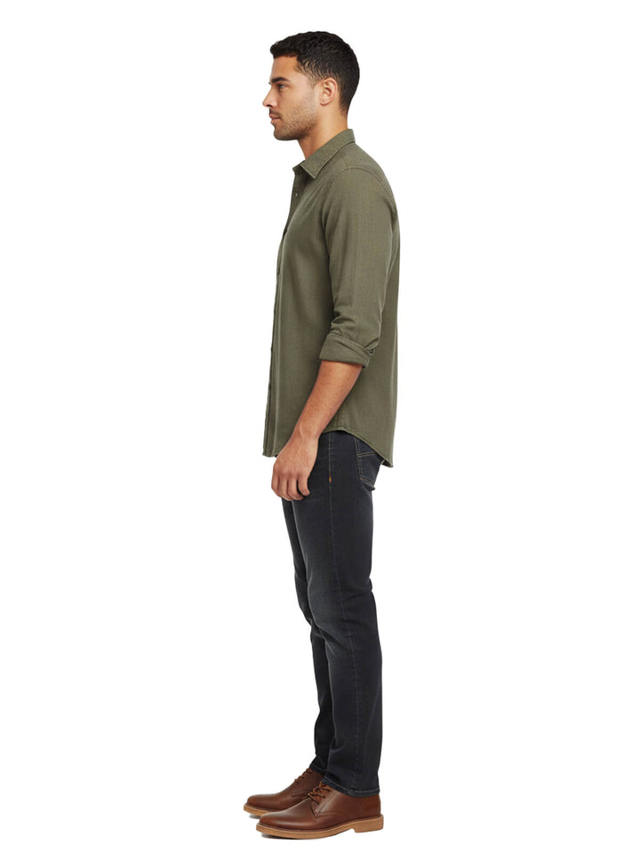 Green button down