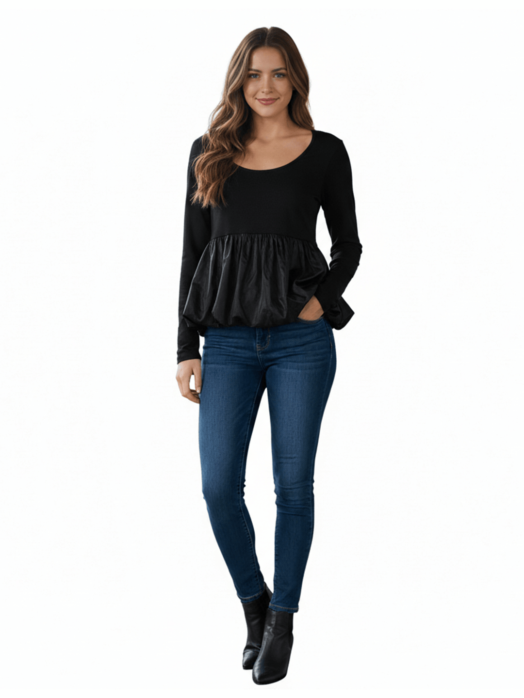 Wild Fable Women's Peplum Long Sleeve Blouse