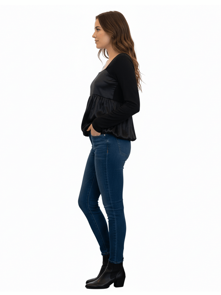 Women's Long Sleeve Peplum Blouse