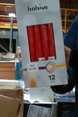 Bolsius Red Taper Candles, 12 Count