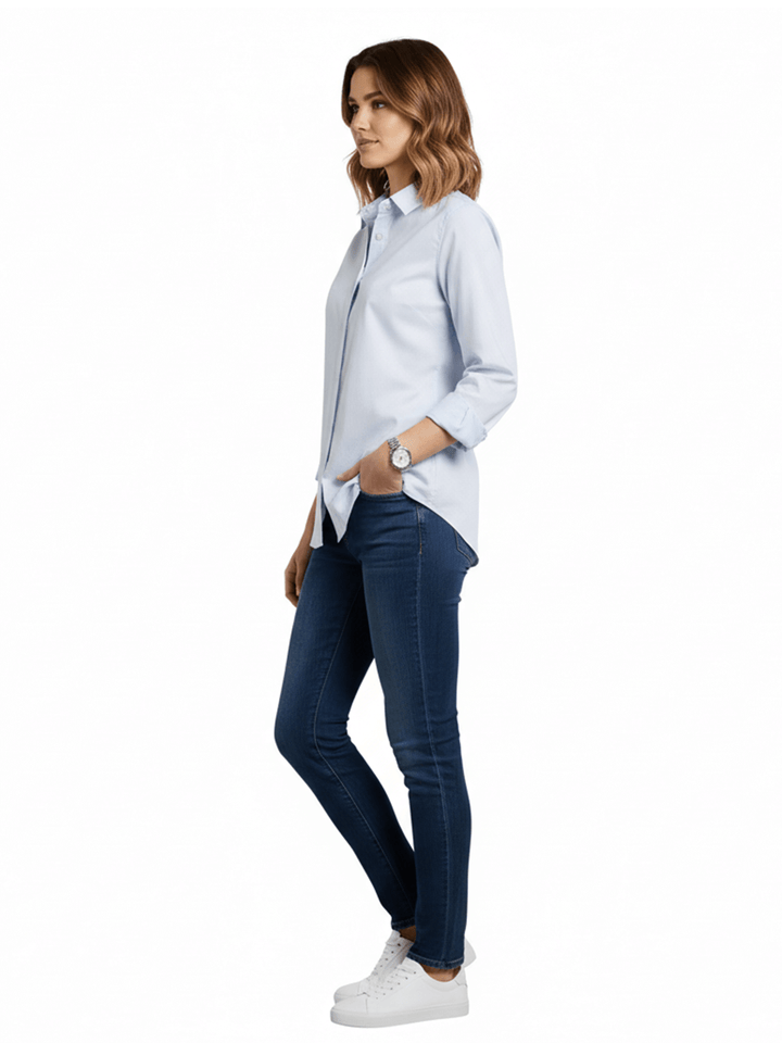 DKNY Women's Long Sleeve Button Down Shirt
