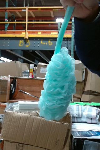 Blue Loofah with Handle