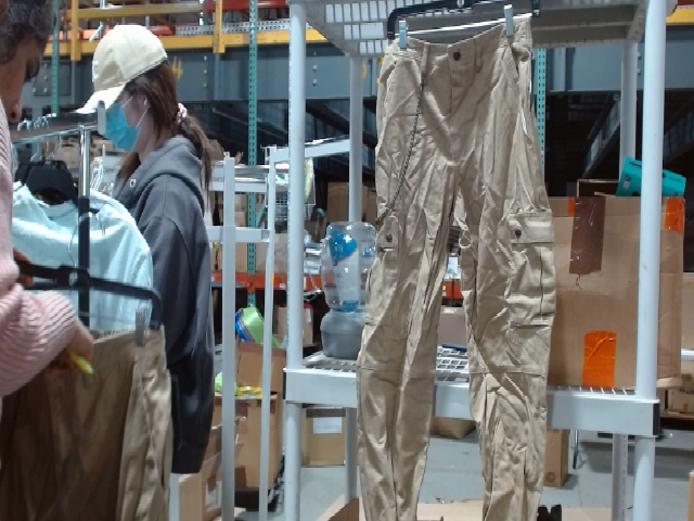 Beige Cotton Cargo Pants