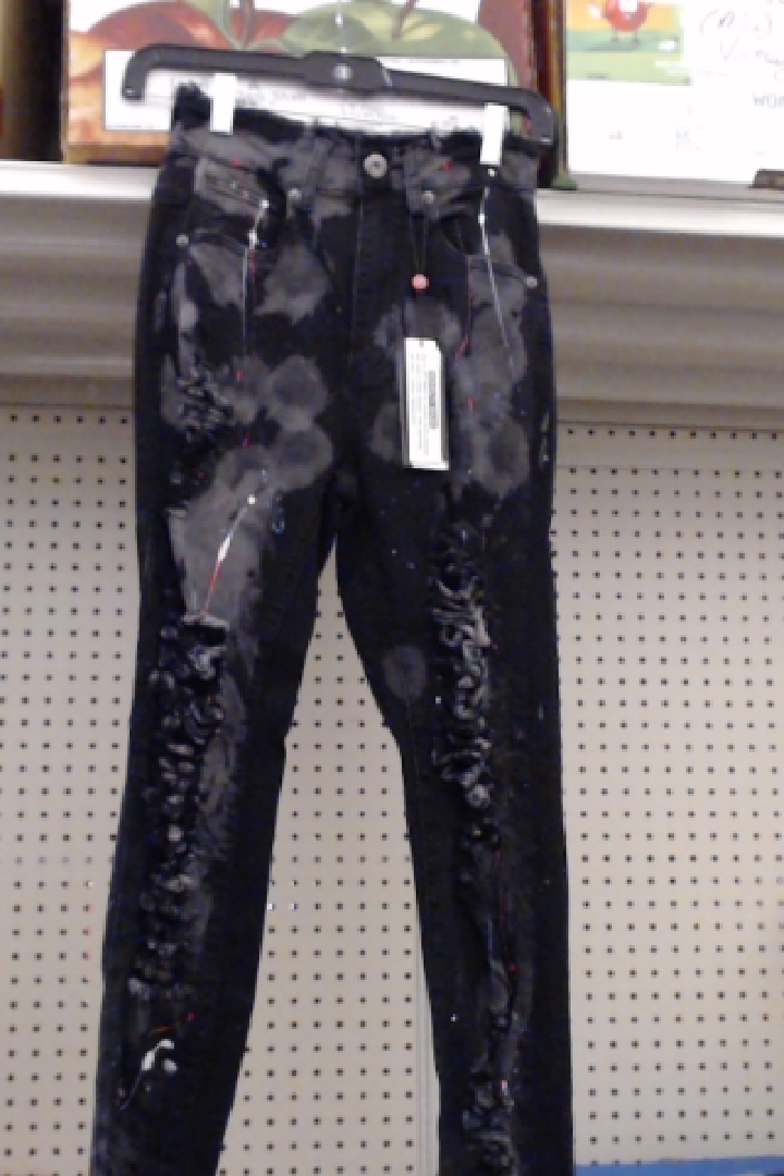 Distressed Black Denim Jeans
