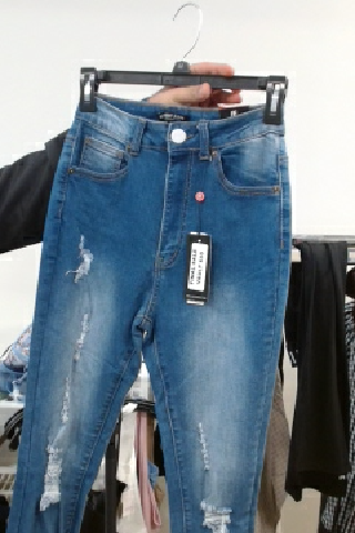 REDFOX JEANS Women's High-Waisted Distressed Denim Jeans