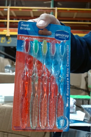 Amoray Premium Hard Bristle Toothbrush 5-Pack