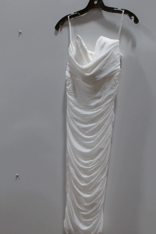 Elegant White Ruched Dress