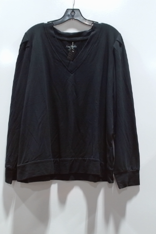 Amy Michelle Black V-Neck Long Sleeve Sweatshirt