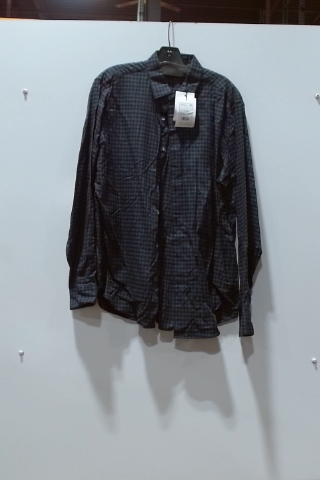 Zara Men's Black Plaid Long Sleeve Button-Down Shirt