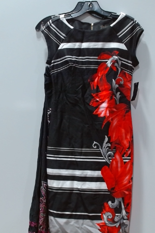 Taylor Satin Floral Print Sleeveless Midi Dress