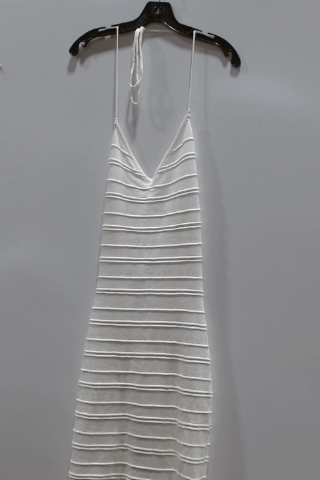 White Sleeveless Halter Dress