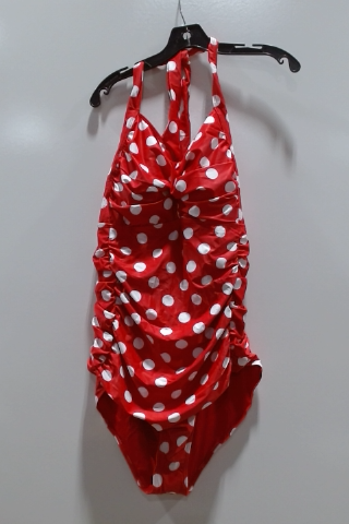 Red Polka Dot One-Piece Swimsuit