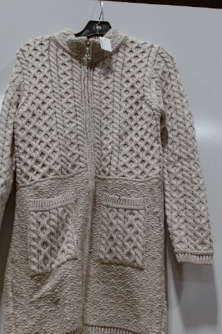 Aran Crafts Cream Wool Cardigan Sweater