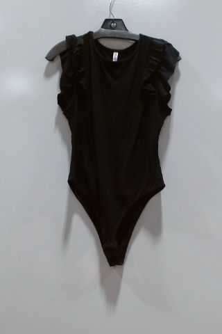 Black Ruffle Bodysuit