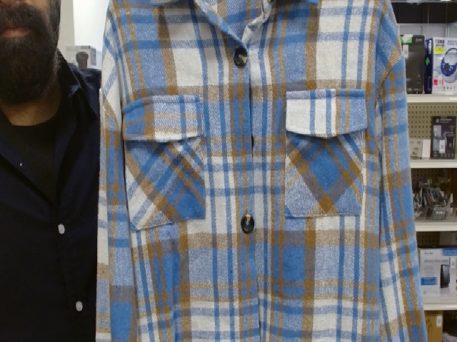 Blue Plaid Button-Down Shirt