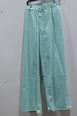 Women's Teal Cotton Wide Leg Pants