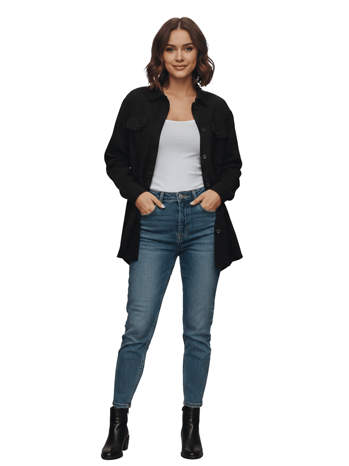 Black Button-Down Shirt